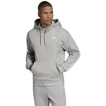adidas M Mh 3s Oh Hood Sweatshirt, Hombre, Medium Grey Heather/White, L