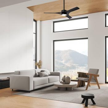 Ventilador de Techo LED Thai Negro con Motor DC Silencioso Ø 122cm, Control Remoto, Dimmable y Iluminación CCT