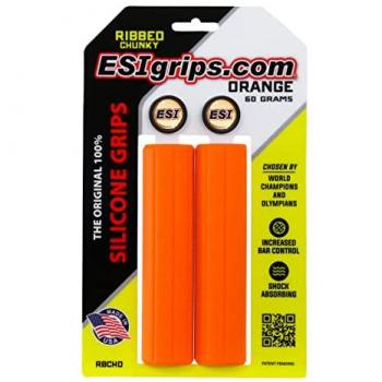 Puños ESIgrips Ribbed Chunky Naranja - Puños de bicicleta, diseño ribeteado, color naranja, material de alta calidad para mayor agarre y comodidad