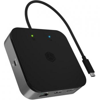 ICY BOX IB-DK408-C41 Estación de acoplamiento Alámbrico USB4 Antracita