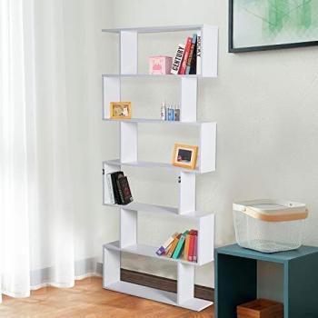 HOMCOM Estantería Librería 6 Estantes Comedor Salón Diseño Moderno Montaje de Pared 80x23x192cm Madera