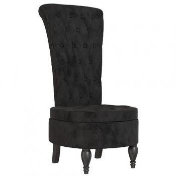 vidaXL High Back Chair - Black Velvet, Button Design, Ergonomic Support, Stylish Upholstery, Durable Frame, Comfortable Seating