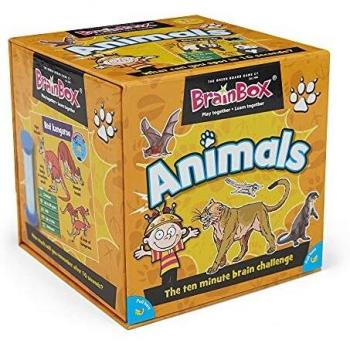 Green Board Games BrainBox Animals - Juego de Preguntas sobre Animales