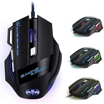 Raton gaming iamotus raton gaming optico6800 dpi ajustable raton gamer con cable y 7 boton raton ergonomico retroiluminacion rgb para windows vista linuxmac ospccomputadora portatil