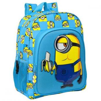 Mochila Junior Adaptable a Carro Minions Minionstatic Safta 38cm