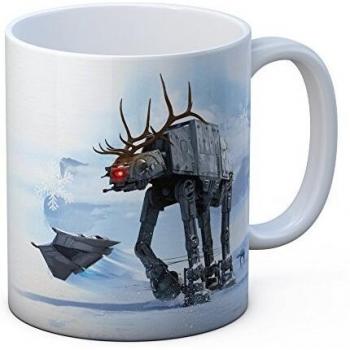 SD toys Star Wars EP.VIII Taza Navidad con Diseño Reno At, Cerámica, Blanco, 9x12x11 cm