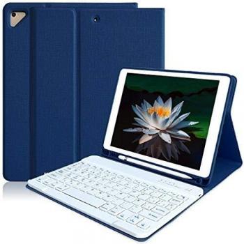 Funda Teclado iPad 9.7, Funda iPad 2018 con Ranura para Lápiz y Teclado Español