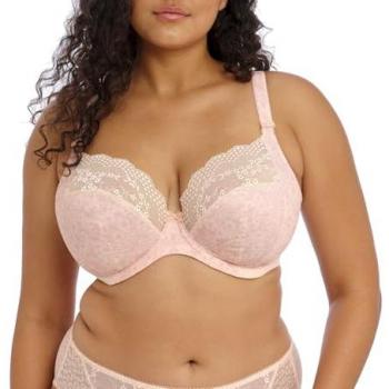 Elomi Lucie Underwire Plunge Bra - Pink Stretch Fabric - Size 36H