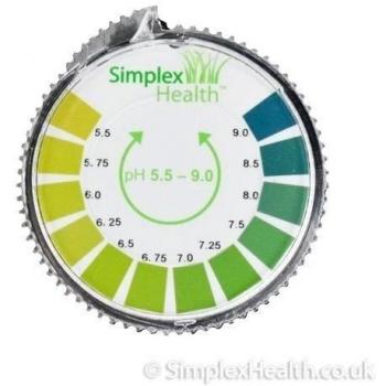 Simplex Health pH Indicador Tornasol Test Papel Rollo De Tira, 5.5 - 9.0 Para El Agua Orina Y Saliva - 5 Metros