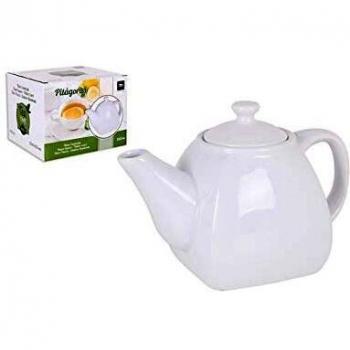 Pitagoras 82575 Tetera Pitágoras Porcelana, Blanco, Talla Única