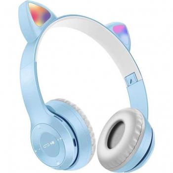 Auriculares Bluetooth 5.0 con forma de gato, plegables y ajustables, compatibles con música estéreo y llamadas telefónicas