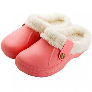 ChayChax Impermeable Zapatillas de Estar por casa para Mujer Hombre Zuecos con Forro Pelusa Caliente Pantuflas Interior Zapatillas Invierno Al Aire Libre