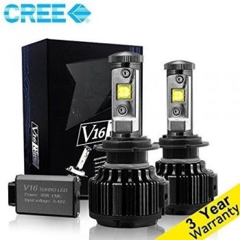 TECHMAX LED Bombillas para faros delanteros Kit de conversión H7 7,200lm 60 W 6000 K Blanco frío CREE - 3 año de garantía