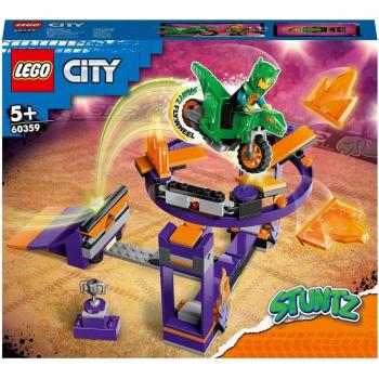 LEGO 60359 City Stuntz Desafío Acrobático: Rampa y Aro, Juguete 2 en 1, Moto de Dinosaurio, Mini Figura de Piloto, Regalo de Cumplea