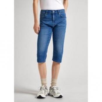 Bermuda vaquera de mujer fit skinny de tiro alto