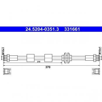 Latiguillo de freno ATE 24.5204-0351.3 Flexible y de alta calidad