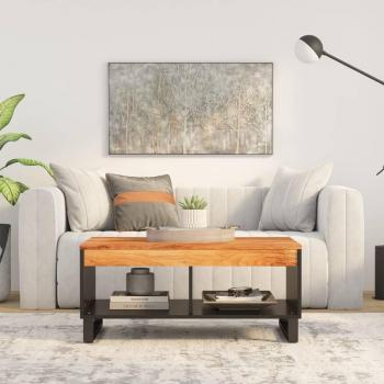 Mesa de centro de madera maciza de acacia 90x50x40 cm Marrón