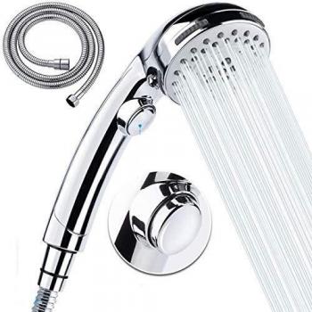 Wimaha Ducha de mano, cabezal de ducha de mano con manguera -6 ajustes de rociado de alta presión desmontable cabezal de ducha con interruptor de encendido/apagado - cromo