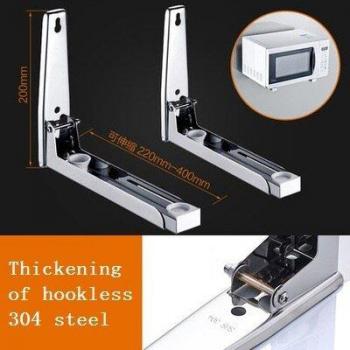 Soporte de Estante para Horno Microondas Montado en Pared, Soporte de Cocina de Acero Inoxidable 304, Estante de Almacenamiento y Colgador