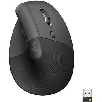 Logitech Lift Ratón Ergonómico Vertical, Inalámbrico, Bluetooth o receptor Logi Bolt USB, clics Silenciosos, 4 botones, compatible con Windows/macOS/iPadOS, portátil, PC - Grafito