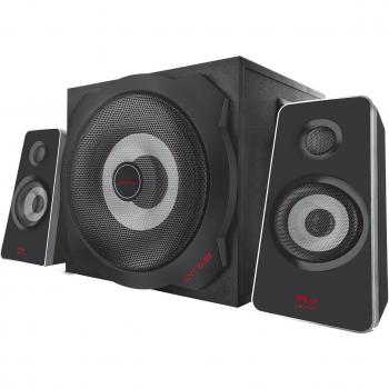 Trust Tytan GXT 638 Digital - Altavoces de Ordenador 2.1 con Subwoofer de 120W, Entradas Óptica/Analógica, Mando a Distancia y Bajos Profundos, Negro