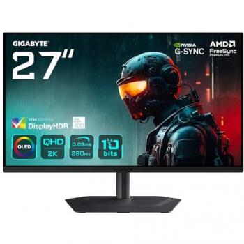 GIGABYTE MO27Q2A Monitor Gaming OLED 27 QHD 2560 x 1440, 280Hz, 0,03ms, FreeSync Premium Pro, DisplayHDR True Black 400