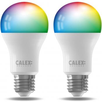 Juego de 2 bombillas LED inteligentes Calex E27 A60 9,4W CCT RGB