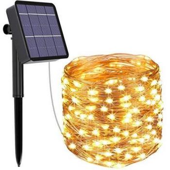 Guirnalda Luces Exterior Solar, Kolpop Cadena de Luces 26 Metros 240 LED, 8 Modos de Luz, Decoración para Navidad, Fiestas, Bodas, Patio, Dormitorio Jardines, Festivales, etc