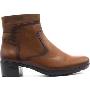 Fluchos - Botín Charis 9810 Marrón con Cremallera Fabricado en Piel