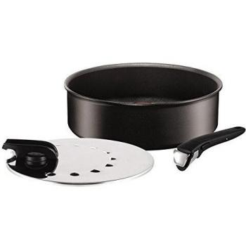 Tefal Ingenio Expertise - Guisera de Aluminio de 26 cm para mango extraíble, antiadherente con extra de titanio, aptas para todo tipo de cocinas incluido inducción