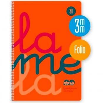 Cuaderno Espiral Lamela Naranja A4 80 Hojas Cuadrícula con Margen Pack de 5 Unidades - Perfecto para la Oficina