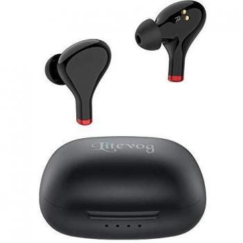 Litevog Auriculares Inalámbricos, Auriculares Bluetooth 5.0 Estéreo Cascos In-Ear, IPX5 Impermeable Auriculares Deportivos con Caja de Carga Portátil, Control TAC