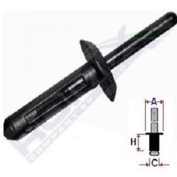 Remache ROMIX B13750, 10 Piezas, Alta resistencia, Fabricado en acero, Acabado galvanizado, Ideal para metal y plástico