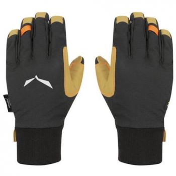 Guantes Salewa Ortles Durastretch Negro Marrón - Talla L, material Durastretch, diseño ergonómico, resistente al viento y al agua, ideal para actividades al aire libre