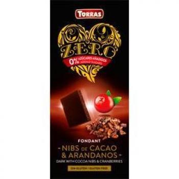 Torras Chocolate Negro con Nibs de Cacao y Arándanos 125g Sin Azúcares Añadidos