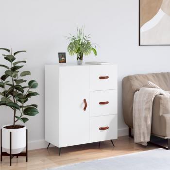 Aparador de madera de ingeniería 69,5x34x90 cm, mueble de almacenaje de salón, buffet para salón, armario auxiliar y armario de almacenamiento en color blanco