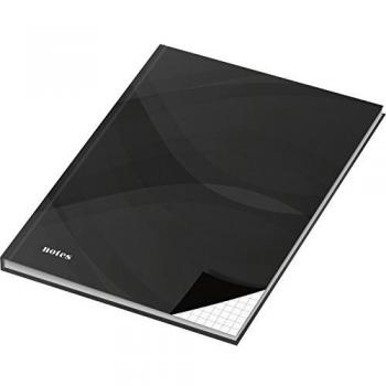 Cuaderno RNK Verlag A4 Notas Negro Carbón, Cuadriculado, 96 Páginas, Tapa Dura
