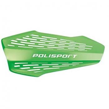 POLISPORT Guardamanos MX Force - Paramanos MX FORCE 1 punto de fijación MX-Style fabricado en plástico con kit de montaje incluido compatible con todos los modelos de motocross/enduro en color verde (10 mm)