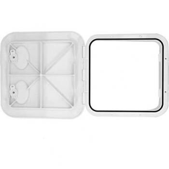 Akozon Tapa de la Escotilla de Acceso a la Cubierta del Barco Marino Plástico ABS Blanco de 14,75 X