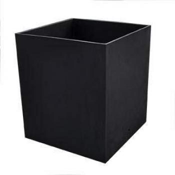 Macetero Cuadrado Euclid Liso Negro Tuozi 38,5 x 38,5 x 48h