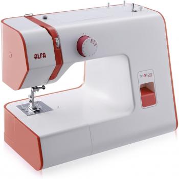 Alfa next 20 spring maquina de coser con 13 puntadas color rojo coral