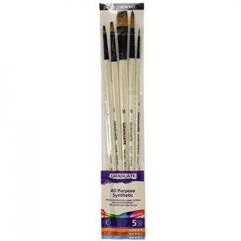 Estuche con 5 Pinceles DALER ROWNEY Graduate : Plano 4, 8, 16, Redondo 4, 16