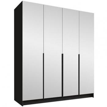 Armario Atlanta 197 Negro con Puertas de Bisagra, 215x200x58cm