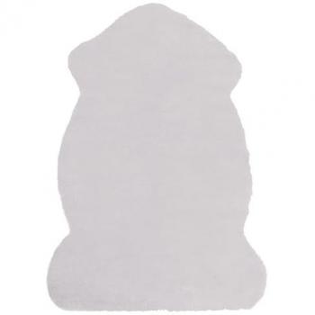 Alfombra Moderna de Piel Sintética de Conejo Gris 60 x 90 cm para Sala y Dormitorio