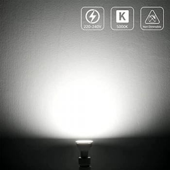 Lepro Bombilla LED GU10 5W, Blanco Frío 5000K, Bombillas GU10, Ahorra de Energía 90%, Paquete de 5