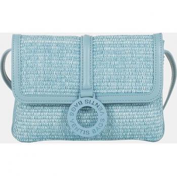 Bandolera de mujer Ventis de rafia color azul con cremallera