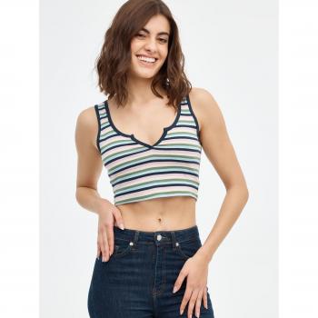 Crop top de tirantes con cuello redondo y estampado de rayas INSIDE