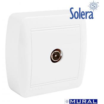 Toma de señal única para TV 74x72x28mm. S. mural Solera MUR94U