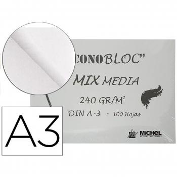 Bloc de dibujo multitécnicas Michel Econobloc Mix Media A3 (297 x 420 mm) 100 hojas 240 gr