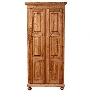 Armario Country de Madera Maciza de Tilo con Acabado Natural 100x50x210 cm